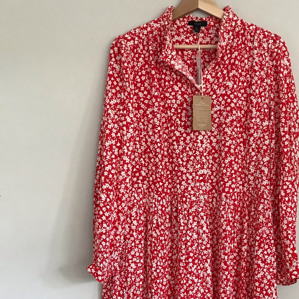 J.Crew Eco-Fabric Shirtdress in White Bouquet